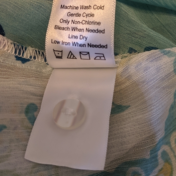 Coldwater Creek Shear Blue Blouse XL - Picture 6 of 7